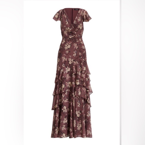 Ralph Lauren Purple Floral Maxi Dress - Picture 1 of 9